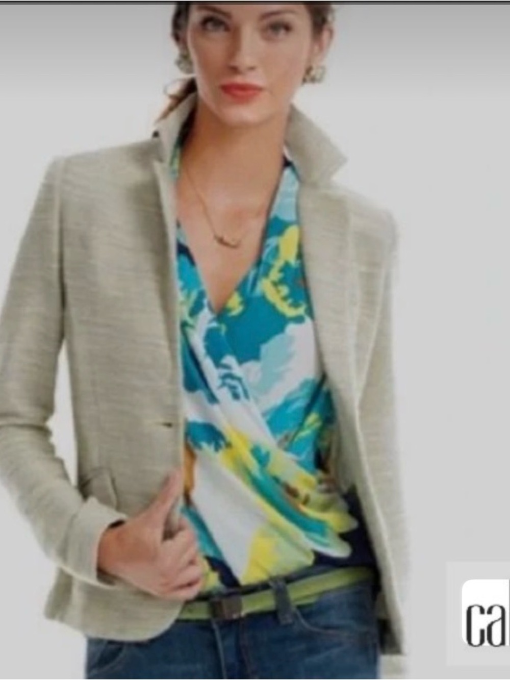 Cabi Lemon Zest 713 Tweed Stretch Blazer size 8